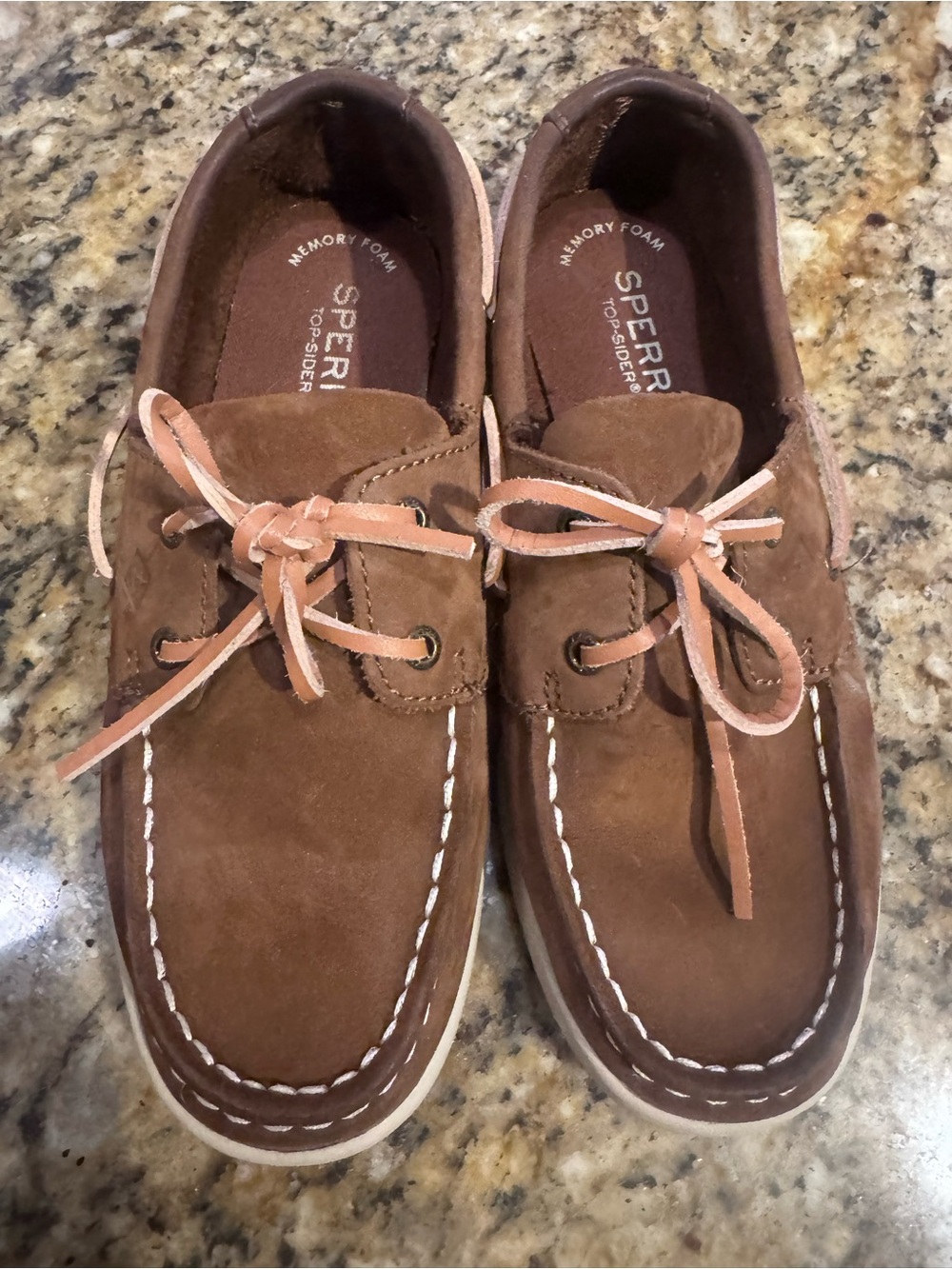 Sperry Brown Suede Kids Boat Shoes - Memory Foam